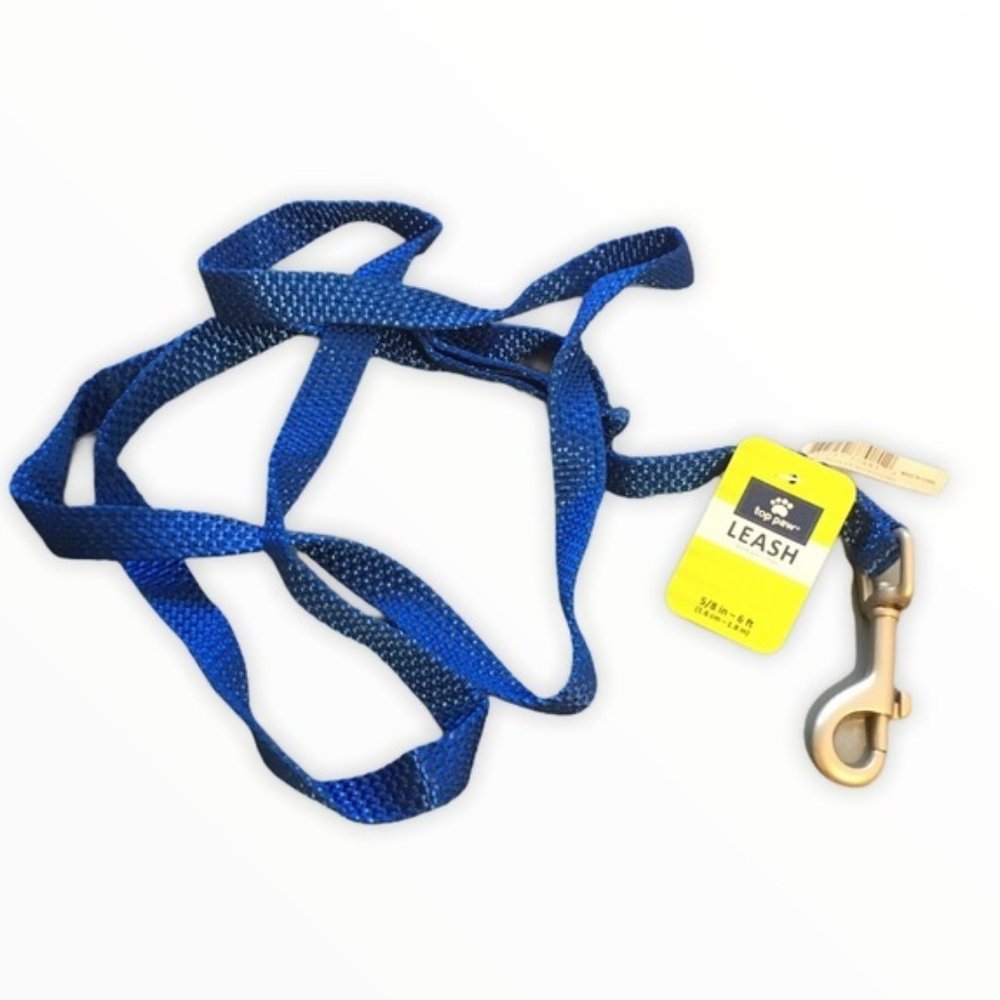 Top Paw Signat Weave 5/8" Blue Leash 6 feet